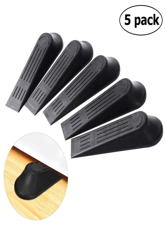 HEALLILY Door Stopper 5Pcs Rubber Door Stop Wedges Heavy Duty Door Stop Blocks Works On All Floor Surface Wedge Door Gap - Image 2